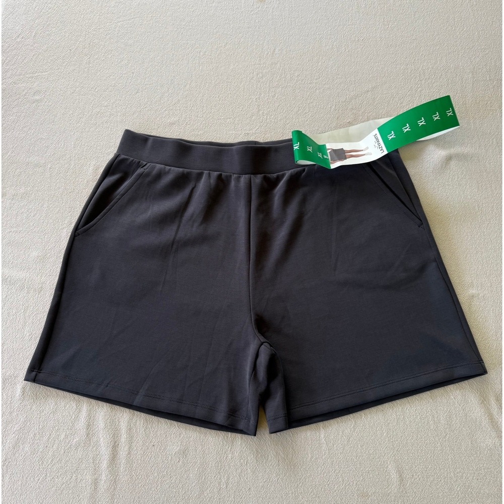 NWT Lazypants Shorts Womens S Gray Lounge Casual Elastic Waist Pockets Relaxed - Picture 3 of 11